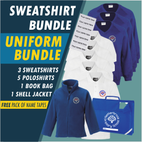 Bundle offer of 3 Sweatshirt, 5 poloshrts, 1 Fleece Jacket and a Book Bag! FREE name tapes